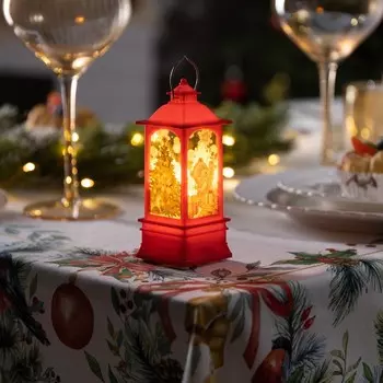 Светодиодная фигура «Красный фонарь с медвежонком» 5 12 5 см, пластик, батарейки AG13х3 (в комплекте), свечение тёплое белое