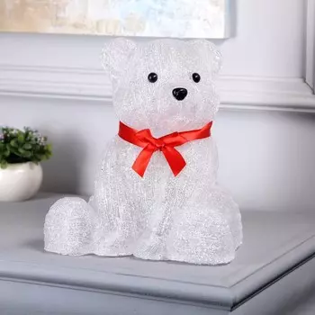 Светодиодная фигура «Мишка» 25 26 23 см, акрил, 50 LED, батарейки АА 2 (не в комплекте), свечение белое