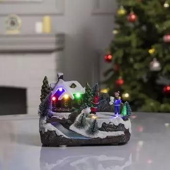 Светодиодная фигура «Новогодний город» 18 14 11 см, полистоун, батарейки ААх3 (не в комплекте), USB, свечение мульти