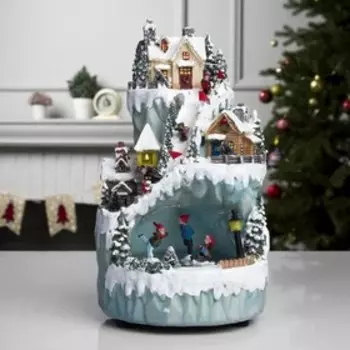 Светодиодная фигура «Новогодний каток» 14 × 25 × 14 см, полистоун, батарейки ААх3 (не в комплекте), USB, свечение мульти (RGB)