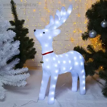 Светодиодная фигура «Олень матовый» 52 80 21 см, акрил, 80 LED, 8 режимов, 24 В, свечение белое