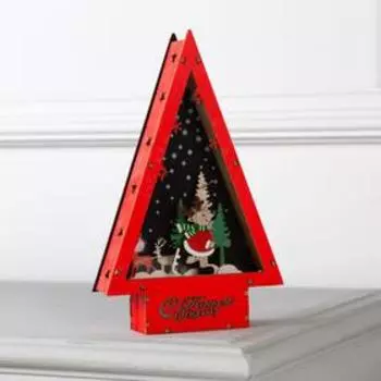 Светодиодная фигура «Олень на коньках» 14 22.5 4 см, дерево, батарейки АААх2 (не в комплекте), свечение тёплое белое