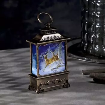 Светодиодная фигура «Олени в лесу» 7.6 13.5 3.2 см, пластик, батарейки AG13х3 (в комплекте), свечение тёплое белое