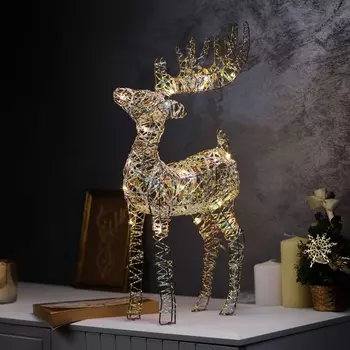 Светодиодная фигура «Оленёнок» 40х22х7 см, 20 LED, батарейки AAх2 (не в комплекте), свечение теплое белое