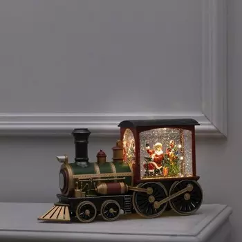 Светодиодная фигура «Паровоз» 30 18 11 см, пластик, батарейки ААх3 (не в комплекте), USB, свечение тёплое белое