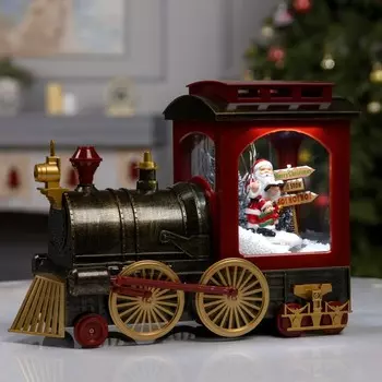 Светодиодная фигура «Паровоз» 31 24 15 см, пластик, батарейки ААх3 (не в комплекте), USB, свечение белое