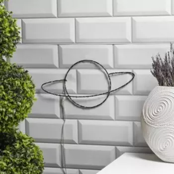 Светодиодная фигура «Планета» 30 15 см, металл, батарейки ААх2 (не в комплекте), свечение тёплое белое