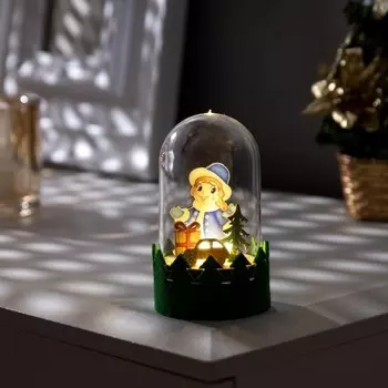 Светодиодная фигура под куполом «Снегурочка» 6 10 6 см, дерево, батарейки LR1130х3 (в комплекте), свечение тёплое белое