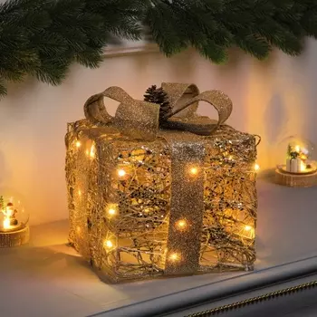 Светодиодная фигура «Подарок» 29х20х20 см, 20 LED, батарейки AAх3 (не в комплекте), свечение теплое белое