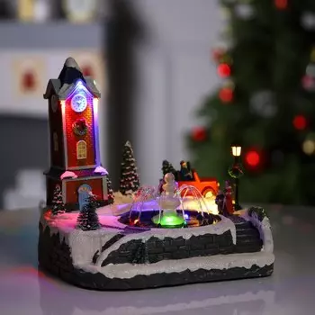 Светодиодная фигура «Ратуша» 25.5 25.5 21 см, полистоун, USB, свечение мульти