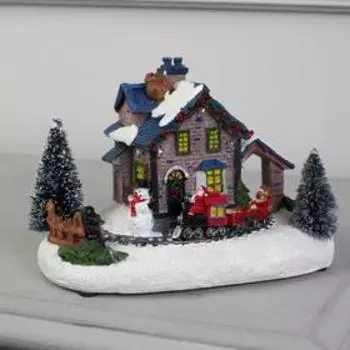 Светодиодная фигура «Рождественский поезд», 12х17 см, 5 LED, AААх3 (не в комплекте), свечение мульти