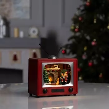 Светодиодная фигура «Рождественский вечер» 15.5 14 10.5 см, полистоун, батарейки ААх3 (не в комплекте), USB, свечение мульти