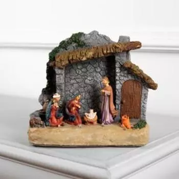 Светодиодная фигура «Рождество» 18 19 8 см, полистоун, батарейки ААх3 (не в комплекте), свечение тёплое белое