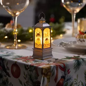 Светодиодная фигура «Серебристый фонарь с котиками» 5 12 5 см, пластик, батарейки AG13х3 (в комплекте), свечение тёплое белое