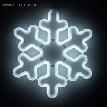 Светодиодная фигура «Снежинка» 30 см, пластик, 220 В, свечение белое