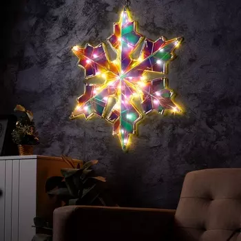 Светодиодная фигура «Снежинка» 60 60 см, пластик, 220 В, 8 режимов, свечение тёплое белое