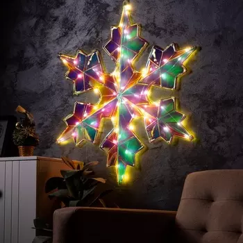 Светодиодная фигура «Снежинка» 80 80 см, пластик, 220 В, 8 режимов, свечение тёплое белое