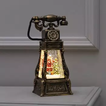 Светодиодная фигура «Телефон с Дедом Морозом» 13 26 11 см, пластик, батарейки ААх3 (не в комплекте), USB, свечение тёплое белое