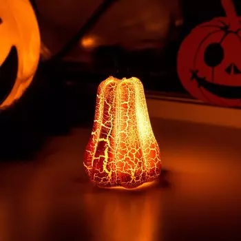 Светодиодная фигура «Тыква» 6 9 6 см, пластик, батарейки AG13х3 (в комплекте), свечение тёплое белое