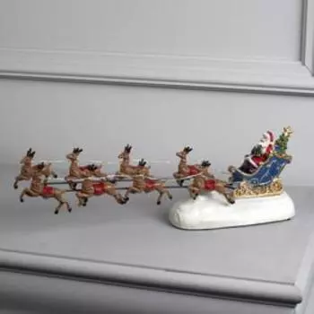 Светодиодная фигура «Упряжка Деда Мороза» 38 12 10 см, полистоун, батарейки ААх3 (не в комплекте), свечение мульти