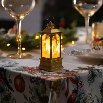 Светодиодная фигура «Золотистый фонарь с совой» 5 12 5 см, пластик, батарейки AG13х3 (в комплекте), свечение тёплое белое