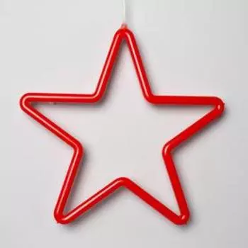 Светодиодная фигура «Звезда» 28 см, пластик, 220 В, свечение красное