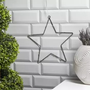 Светодиодная фигура «Звезда» 28 28 см, металл, батарейки ААх2 (не в комплекте), свечение тёплое белое