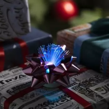 Светодиодная игрушка «Бант-звезда» 9 6 9 см, батарейки LR44х3 (в комплекте), свечение мульти, розовая