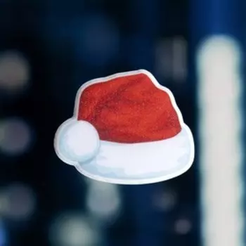 Светодиодная игрушка на липучке «Новогодний колпак» 10 8.5 см, батарейки LR44х3 (в комплекте), свечение мульти