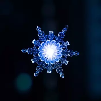 Светодиодная игрушка на липучке «Снежинка» 11 см, батарейки LR44х3 (в комплекте), свечение мульти