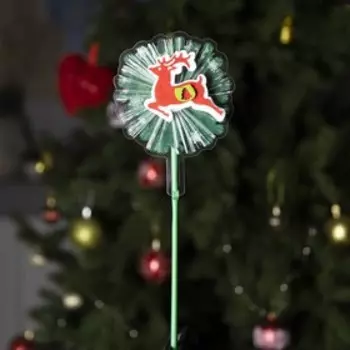 Светодиодная игрушка на палочке «Олень» 10 28 3 см, батарейки LR44х3 (в комплекте), свечение тёплое белое