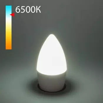 Светодиодная лампа «Свеча» C37 Elektrostandard, 37х37х111 мм, 8Вт, E27, 890Лм, 6500К