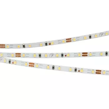Светодиодная лента Arlight 4х1 мм, 5 м, IP20, 2216, 120 LED/м, 5 Вт/м, 24 В, 3000К, свечение тёплое белое