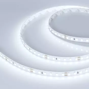 Светодиодная лента Arlight 8х1 мм, 5 м, IP20, 2835, 120 LED/м, 9 Вт/м, 24 В, 6000К, свечение холодное белое