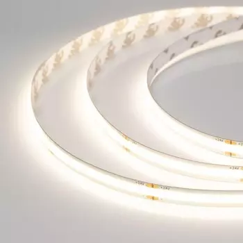 Светодиодная лента Arlight 8х1 мм, 5 м, IP20, COB, 378 LED/м, 11 Вт/м, 24 В, 4000К, свечение белое