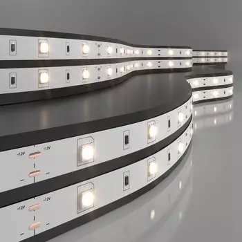 Светодиодная лента Elektrostandard, IP20, 5050, 30LED/м, 12В, свечение тёплое белое