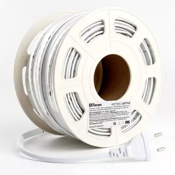 Светодиодная лента Feron 25 м, IP65, SMD2835, 120 LED/м, 10 Вт/м, 220 В, свечение белое