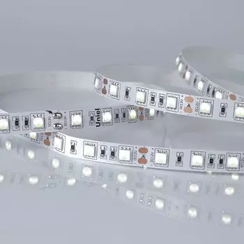 Светодиодная лента на самоклеящейся основе Uniel, IP20, 5 м, 5050, 60 LED/м, 14,4 Вт/м, 12 В, 6500К, свечение дневное белое