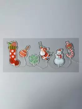 Светодиодная наклейка на окна «Новогоднее настроение», 0.5 м, 6 LED, от батареек CR20322, свечение тёплое белое