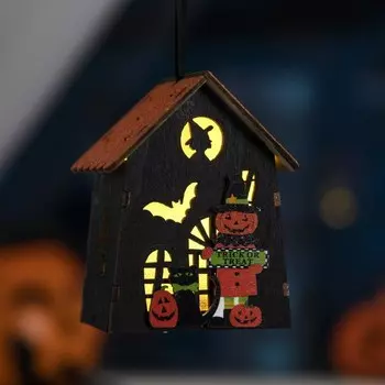 Светодиодная подвеска «Дом Джека» 7 9.5 6 см, пластик, батарейки LR1130х3 (в комплекте), свечение тёплое белое