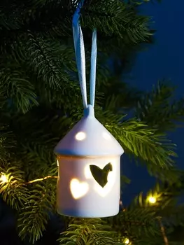 Светодиодная фигура «Дом с сердцем», 9.366 см, 1 LED, на батарейках LR443 шт, тёплый белый свет