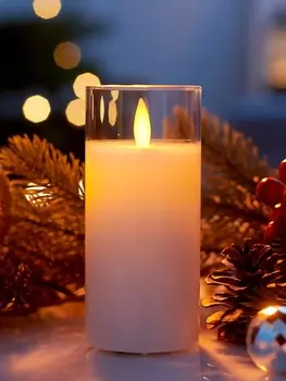 Светодиодная свеча «Белая», 125.5 см, от батареек AAx2, свечение тёплое белое