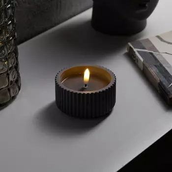 Светодиодная свеча "Интерьерная серая", 9.5x5 см, ААx2 (не в компл.), свечение тёплое белое