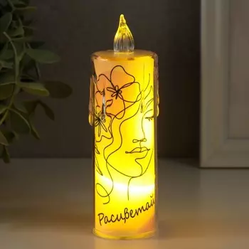 Светодиодная свеча, ночник LED RISALUX «Лицо», 3LR1130, 3.83.812 см