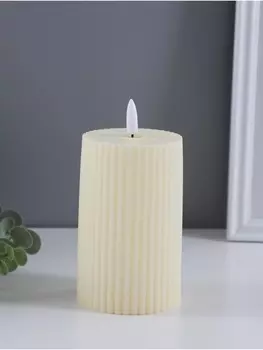 Светодиодная свеча, ночник LED RISALUX «Уют», 3ААА, белый, 7.57.512.5 см