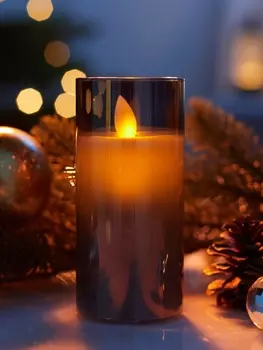 Светодиодная свеча «Серебристая», 125.5 см, от батареек AAx2, свечение тёплое белое