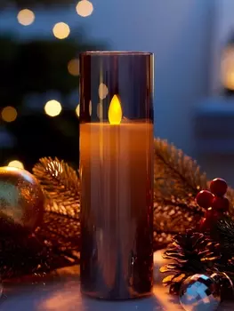 Светодиодная свеча «Серебристая», 165.5 см, от батареек AAx2, свечение тёплое белое