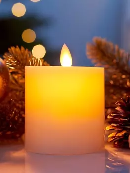 Светодиодная свеча восковая «Белая», 107 см, от батареек АААx3, свечение тёплое белое