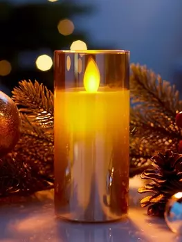 Светодиодная свеча «Золотистая», 125.5 см, от батареек AAx2, свечение тёплое белое