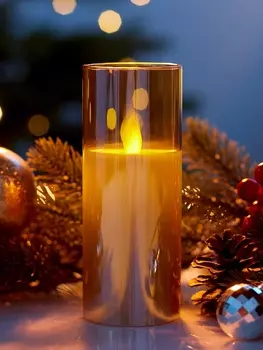 Светодиодная свеча «Золотистая», 145.5 см, от батареек AAx2, свечение тёплое белое